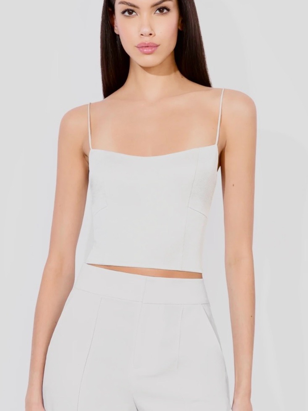 Alice + Olivia Off-White Saylor Structured Bustier Crop Cami Top S